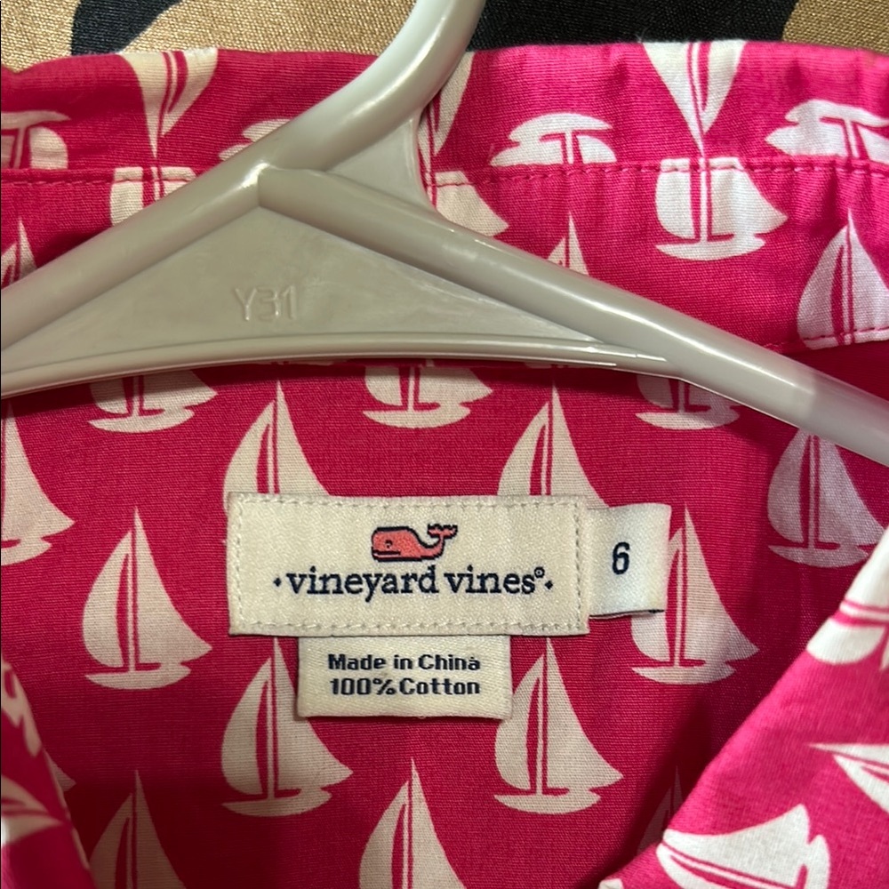 Woman’s Vineyard Vines Pink Sailboat Print blouse - Picture 3 of 3